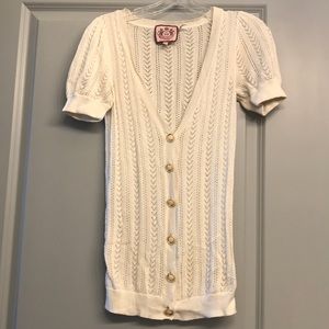 Juicy couture 100% cotton cream knit cardigan